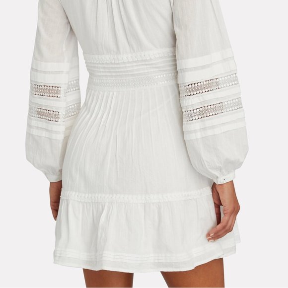 Fun flirty 'Bettina' style Intermix Mini dress, white with lace details - Picture 6 of 6